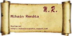 Mihain Renáta névjegykártya